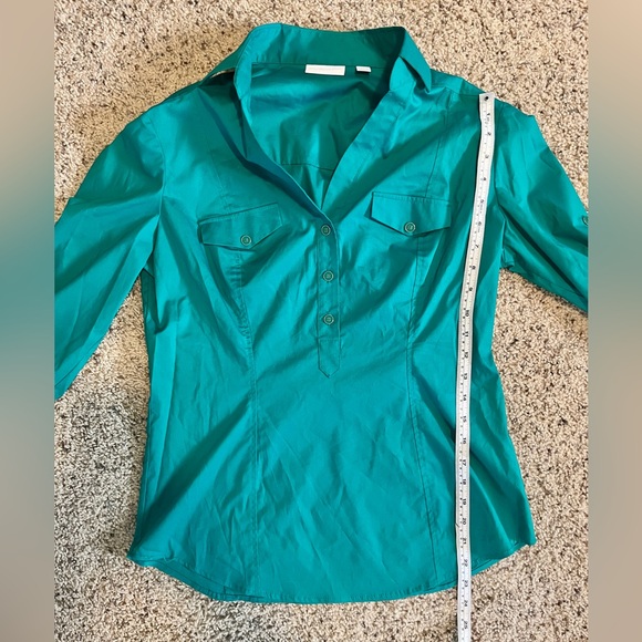 New York & Co. Stretch M Teal Blouse - Picture 6 of 7